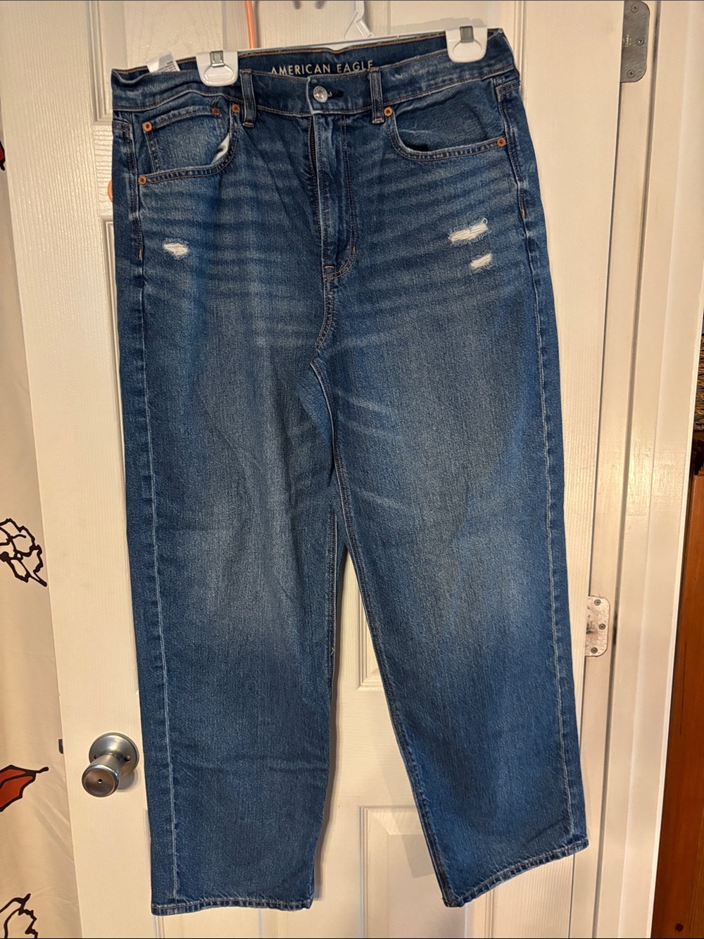 American Eagle Outfitters Straight Leg Jeans - Dark Blue Wash
